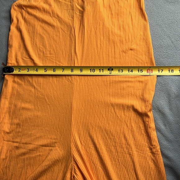 🎯NWT Topshop Ribbed Jumpsuit Orange Size 4-6 - Picture 8 of 14